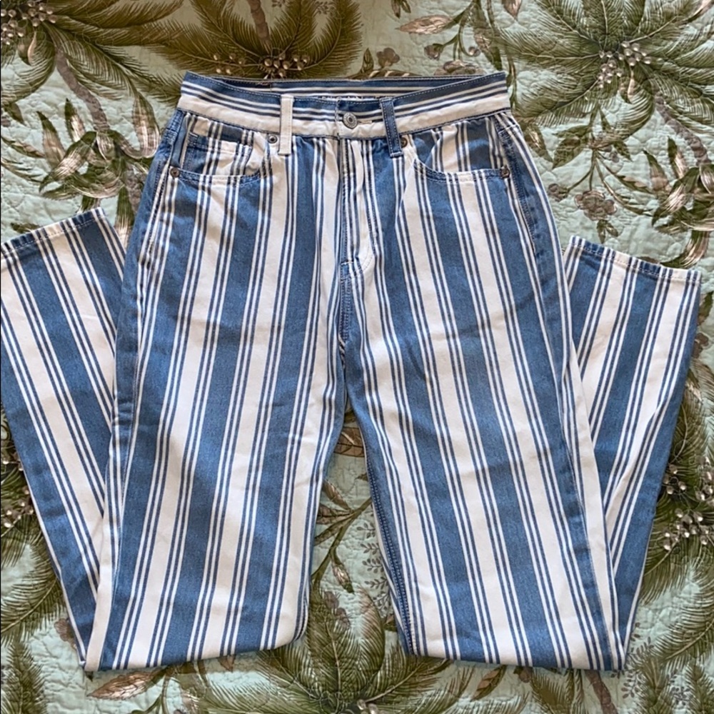 American🦅Eagle blue and white stripe jeans